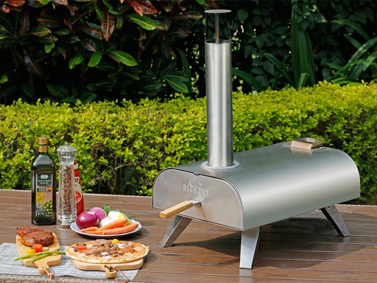 BIGHORN Pizza Pellet Oven - Pizza oven voor Buiten - Pizzaoven Draagbaar - Opvouwbaar - RVS - 15KG - 460°