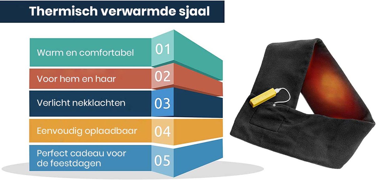 Verwarmde Sjaal - Oplaadbaar - Inclusief Power bank - Elektrische Sjaal - Portable oplader - USB Aansluiting - Unisex - Bloedsomloop Verbeteren - Wintersport - Skiën - Wandelen - Winter - Motorrijden - Thermisch - Fleece - Bruin – foto 4