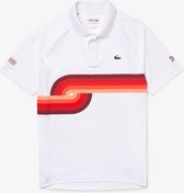 Lacoste Sport Novak Djokovic Tennis Polo Shirt Heren Wit - Rood Maat XL