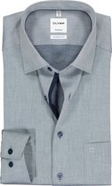 OLYMP Tendenz modern fit overhemd - donkerblauw structuur (contrast) - Strijkvriendelijk - Boordmaat: 39