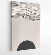 Zwart-wit abstracte muurkunst achtergrond vector 2 - Moderne schilderijen – Verticaal – 1909205647 - 115*75 Vertical