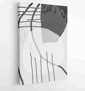 Zwart-wit abstracte muurkunst achtergrond vector 3 - Moderne schilderijen – Verticaal – 1909205683 - 40-30 Vertical