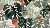 PLACEMAT STAY WILD  - Placemat Jungle - Blaadjes oerwoud - Placemat groen/roos - Anti-Slip - 30x45cm