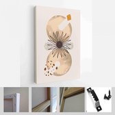Schilderen Muur Foto's Home Room Decor. Moderne abstracte kunst botanische kunst aan de muur. Boho. Minimal Art Bloem op Geometrische Vormen Achtergrond - Modern Art Canvas - Verti