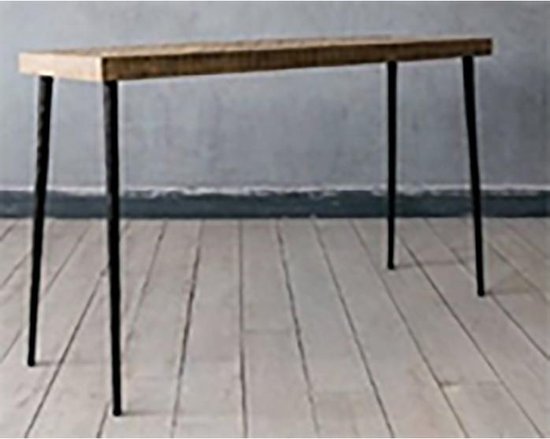 OHNO Furniture Erik Consoletafel - Side Table, Tafel, Mangohout, Zwart, Industrieel