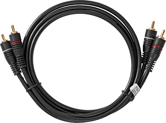 Câble tulipe | Analogique | Double blindé | 1,5 mètre | Noir | Allteq