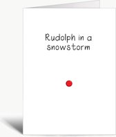 Rudolph in a snowstorm - Kerstkaart met envelop - Christmas - Engels - Grappig