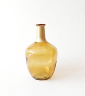 Countryfield - Bottle Babet - Flesvaas - Vaas -Okergeel - Goud - Glas - 25x16cm