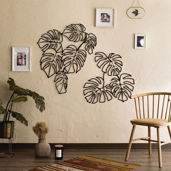 Hoagard Monstera, Feuilles d'automne, décoration murale en métal, cadeau pour les maisons, décoration d'intérieur