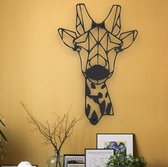 Giraf - Metalen Wanddecoratie | Dierenkop | 33x50cm | Muurdecoratie | Metal Wall Art | Geometrisch | Staal | Wandbord | Industrieel | Lifestaal