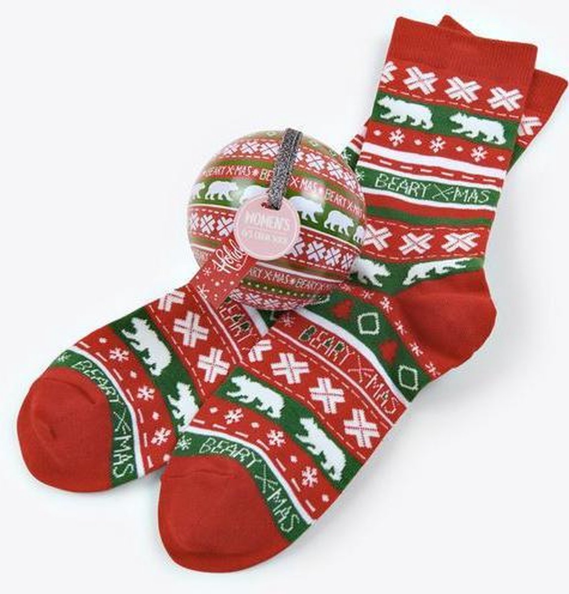 Kerstsokken vrouwen, dames sokken in kerstbal - Kerstsokken, Cadeau voor vrouw - Gadget Kerst