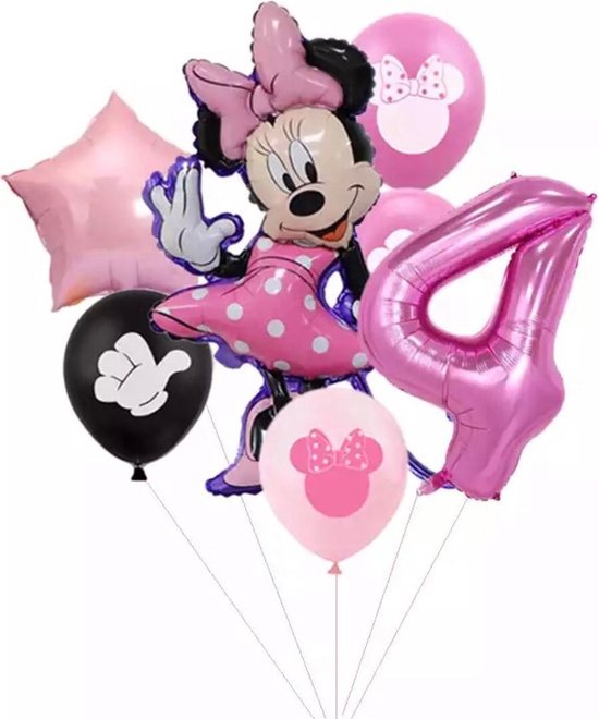 Mickey Minnie Ballonnen 1 set Verjaardagsfeestje Decoraties  32Inch Nummer Cartoon Mickey Mouse Ballon Kinderen Speelgoed Nummer 4