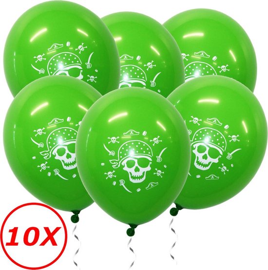 Halloween Versiering Decoratie Helium Ballonnen Feest Versiering Halloween Accessoires Ballon Groen Piraat – 10 Stuks
