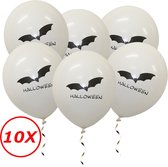 Halloween Versiering Decoratie Helium Ballonnen Feest Versiering Halloween Accessoires Ballon Wit Vleermuis – 10 Stuks