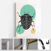 Abstracte affichecollectie met hand getrokken, insecten: insect, mot, vlinder. Set hedendaagse scandinavische afdruksjablonen - Modern Art Canvas - Verticaal - 1811567233