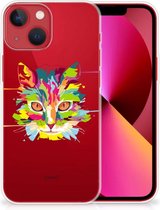 Mobiel Case Geschikt voor iPhone13 GSM Hoesje Doorzichtig Cat Color