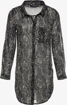 Jazlyn dames tuniek met zebraprint - Zwart - Maat M