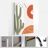Set achtergronden voor social media platform, instagram verhalen, banner met abstracte vormen, fruit, bladeren en vrouw vorm - Modern Art Canvas - Verticaal - 1643891797
