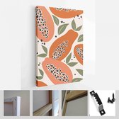 Set achtergronden voor social media platform, instagram verhalen, banner met abstracte vormen, fruit, bladeren en vrouw vorm - Modern Art Canvas - Verticaal - 1643891797