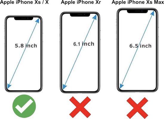 Pasjeshouder geschikt voor Apple iPhone X / XS - Zilver - met Glazen Screenprotector