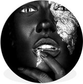 Wall Circle - Wall Circle Indoor - Dark woman with silver glow - noir et blanc - ⌀ 60 cm - Décoration murale - Peintures ronds