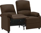 Fauteuil 2-zits donkerbruin stof