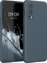 kwmobile telefoonhoesje geschikt voor OnePlus Nord 2 5G - Hoesje met siliconen coating - Smartphone case in leisteen
