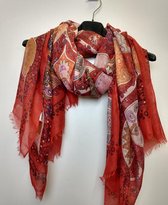 Dames sjaal Fleur paisleymotief rood