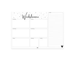 BONT | Weekplanner A4 - Planner - Dagplanner - Deskplanner - Familieplanner - Gezinsplanner - Planner Organizer - Agenda - Stippen - Afscheurbaar - 50 vel