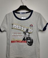 Jongens T-shirt Speed Fields motor grijs 98/104