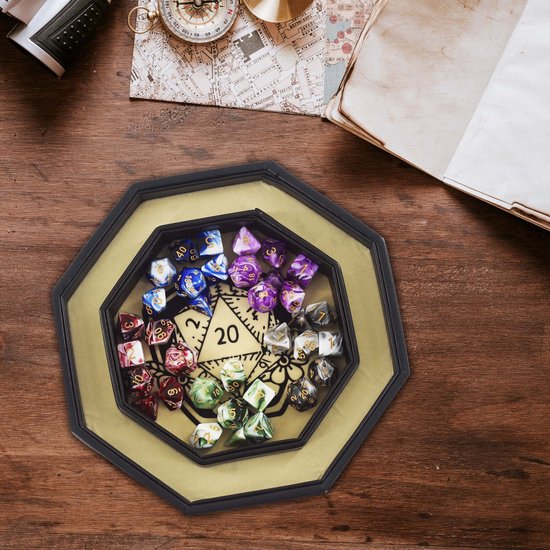 Thumbnail van een extra afbeelding van het spel Lapi Toys - Dungeons and dragons essential kit - D&D polydice tray - Dnd dice tray - Dobbelsteenbak met deksel - Inclusief 5 sets dobbelstenen