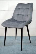 Amber stoel donkergrijs velvet - grijs velvet - antraciet velvet