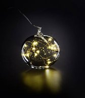 Krinner Kerstbal Kogel Warmwit LED Transparant Mondgeblazen glas, Schakelaar