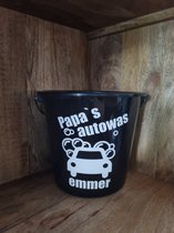 Emmer - Tekst - 5 liter - Zwart - Papa's autowasemmer - Kado - Gift