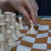 CHESSBAG schaakspel Jute Bruin