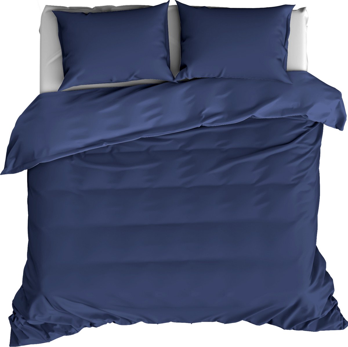 De Witte Lietaer Dekbedovertrek Katoen Satijn Olivia - Lits Jumeaux - 240 x 220 cm - Blauw