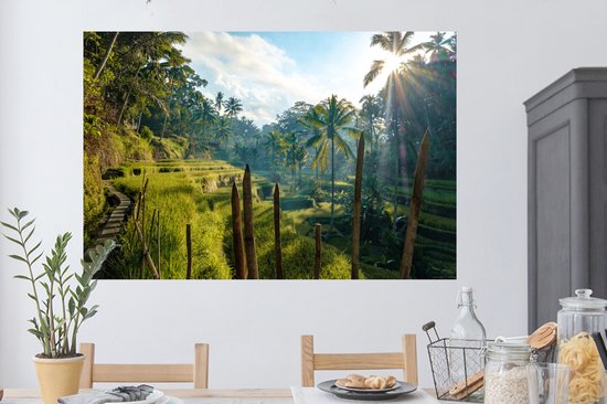 Stickers muraux - Film autocollant - Rizières en terrasse en Indonésie - 120x80 cm - Film adhésif - Stickers muraux chambre enfant - Papier peint autocollant - Papier peint autocollant - Film autocollant