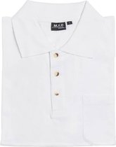 Poloshirt met knoopsluiting en borstzak wit maat XL
