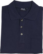 Poloshirt met knoopsluiting en borstzak marineblauw maat M
