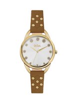 Lee Cooper LC06388.132 - Horloge - Dames - Analoog - Bruin/Goudkleurig/Zilverkleurig