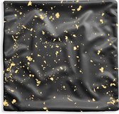 Kussenhoes 45x45 cm - Gouden vlokken op een zwarte achtergrond - Katoen / Polyester - Voor Binnen