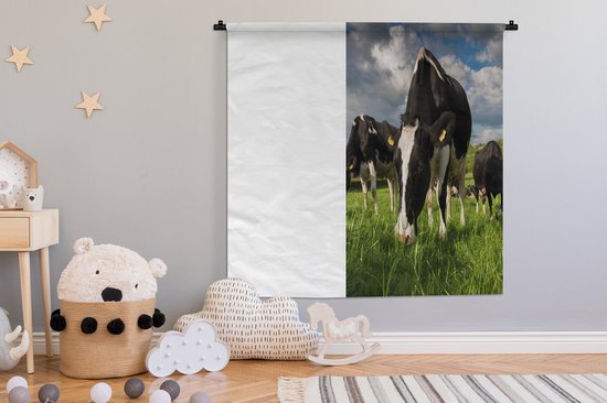 Tapisserie - Tapisserie - Vaches - Animaux - Herbe - Pâturage - Ferme - 120x120 cm - Tapisserie