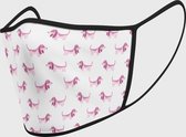 Duopack: Pink dog pattern reusable mondmasker - M / Stoffen mondkapjes met print / Wasbare Mondkapjes / Mondkapjes / Uitwasbaar / Herbruikbare Mondkapjes / Herbruikbaar / Ov geschikt / Mondma