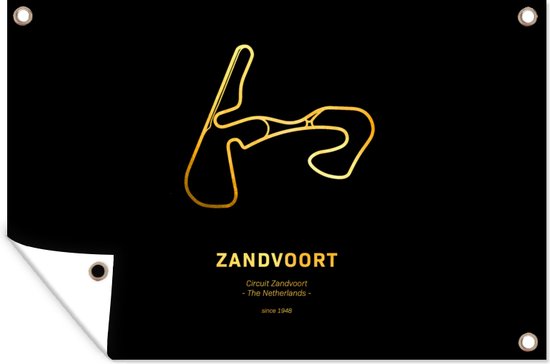 Tuindecoratie F1 - Zandvoort - Circuit - 60x40 cm - Tuinposter - Cadeau voor man - Tuindoek - Buitenposter