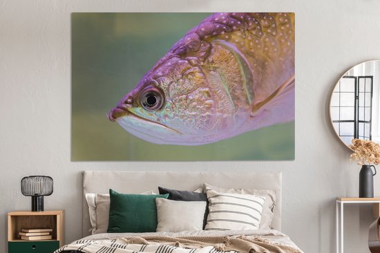 Tableau sur toile Truite aux couleurs brillantes - 180x120 cm - Décoration murale XXL