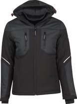 STØRVIK BOAZ Softshell Werkjas / Winterjas Heren - Winddicht - Gewatteerd Gevoerd - Waterafstotend - Reflectie - Afneembare Capuchon - Maat 4XL - Antraciet Grijs