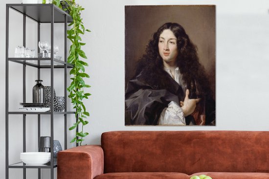 Canvas schilderij 90x120 cm - Wanddecoratie A man called Michel Baron - schilderij van Claude Lefèbvre - Muurdecoratie woonkamer - Slaapkamer decoratie - Kamer accessoires - Schilderijen op canvas