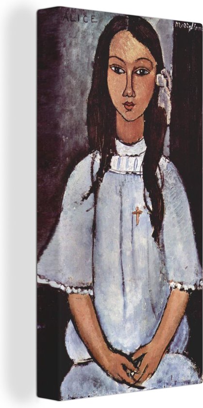 Canvas Schilderij Alice - Schilderij van Amedeo Modigliani - 40x80 cm - Wanddecoratie