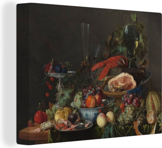 Canvas Schilderij Stilleven met kreeft - schilderij van Jan Davidsz de Heem - Wanddecoratie