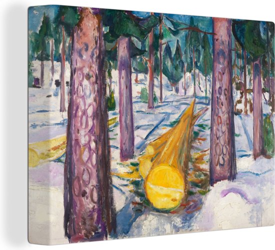 Canvas Schilderij The Yellow Log - Schilderij van Edvard Munch - 120x90 cm - Wanddecoratie